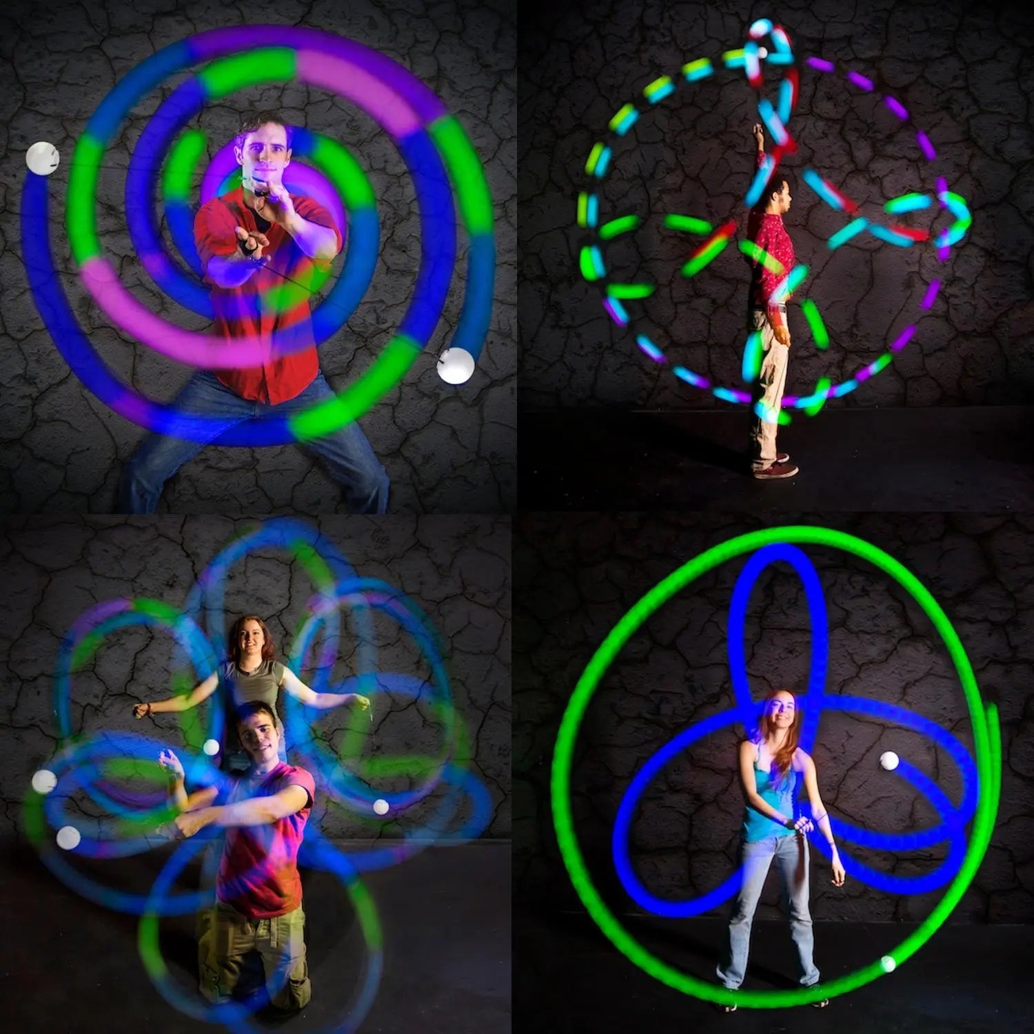 Spinballs Glow. 0 LED Rechargeable Poi Set S6