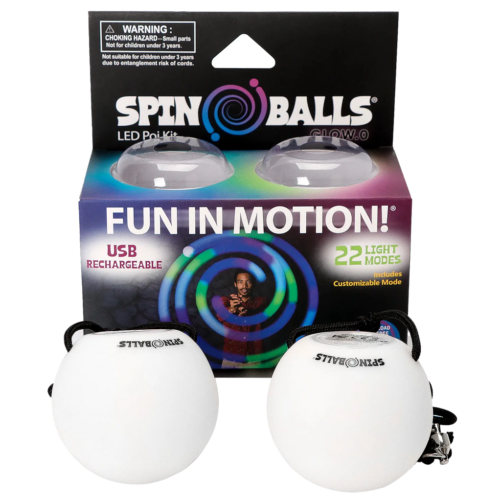 Spinballs Glow. 0 LED Rechargeable Poi Set S6
