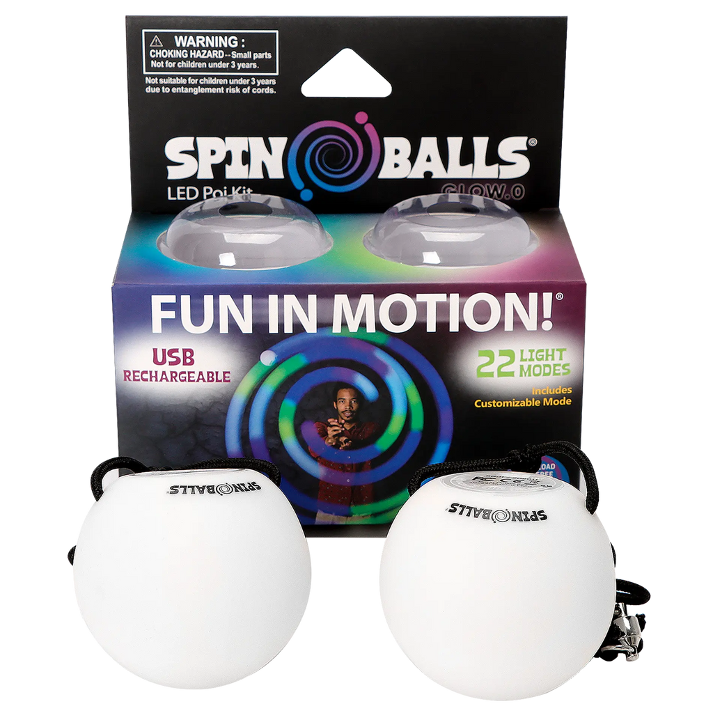 Spinballs Glow. 0 LED Rechargeable Poi Set S6