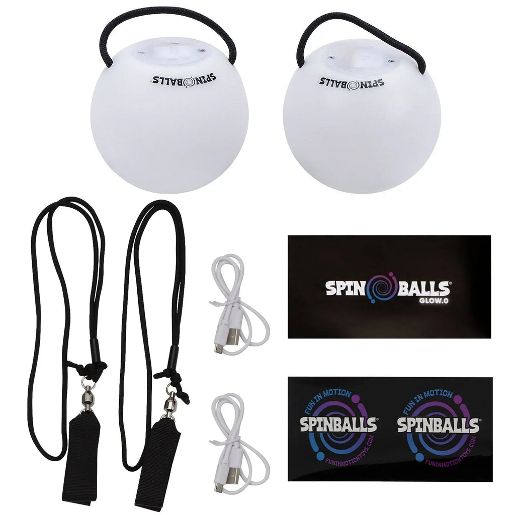 Spinballs Glow. 0 LED Rechargeable Poi Set S6